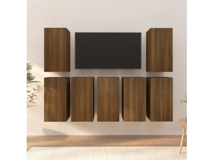 vidaXL TV skrinky 7 ks hnedý dub 30,5x30x60 cm spracované drevo