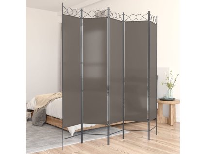 vidaXL 5-panelový paraván antracitový 200x200 cm látkový