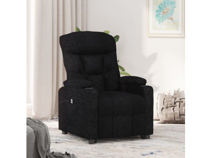 vidaXL Elektrické sklápacie kreslo čierne látkové