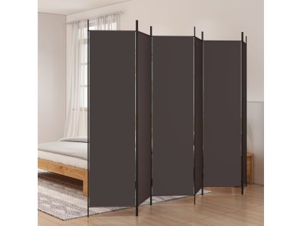 vidaXL 6-panelový paraván hnedá 300x200 cm látkový