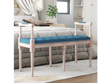 vidaXL Lavička modrá 110x40x70 cm zamat