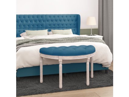 vidaXL Lavička modrá 81,5x41x49 cm zamat