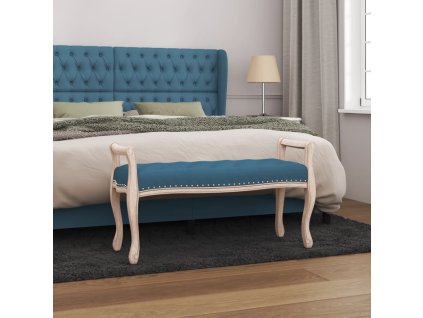 vidaXL Lavička modrá 110x45x60 cm zamat