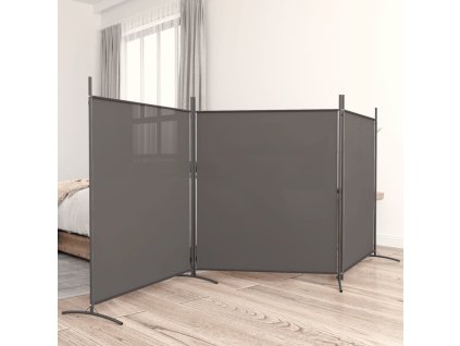 vidaXL 3-panelový paraván antracitový 525x180 cm látkový