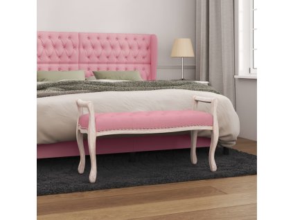 vidaXL Lavička ružová 110x45x60 cm zamat