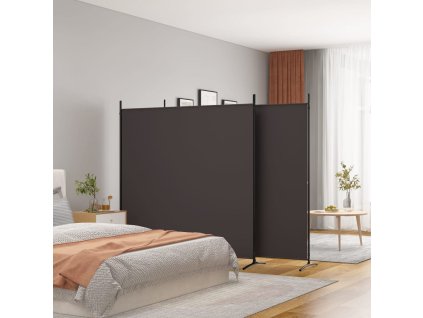 vidaXL 3-panelový paraván hnedý 525x180 cm látkový