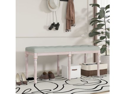 vidaXL Lavička bledosivá 110x40x49 cm zamat
