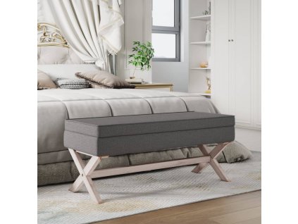 vidaXL Úložná taburetka tmavošedá 110x45x49 cm látka