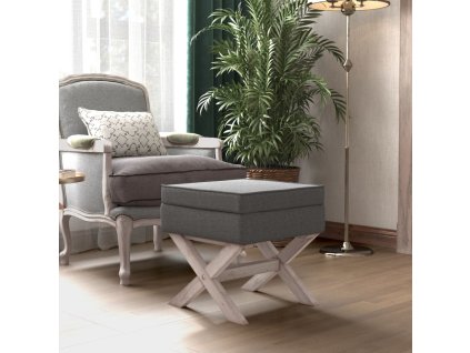 vidaXL Úložná taburetka tmavošedá 45x45x49 cm látka