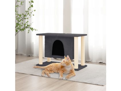vidaXL Škrabadlo pre mačky so sisalovými stĺpikmi tmavosivé 50 cm