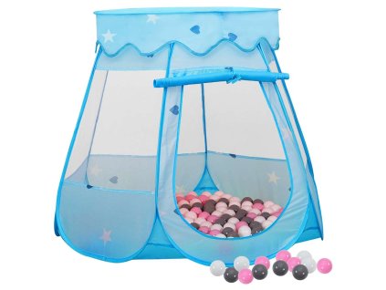 vidaXL Detský stan na hranie s 250 loptičkami modrý 102x102x82 cm