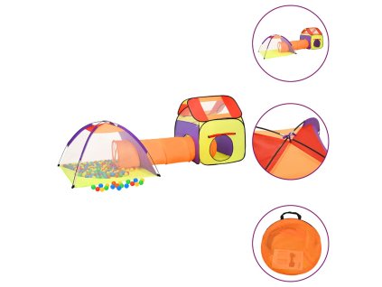 vidaXL Detský stan na hranie s 250 loptičkami farebný 338x123x111 cm
