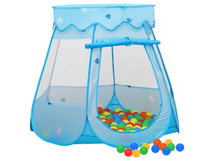 vidaXL Detský stan na hranie s 250 loptičkami modrý 102x102x82 cm