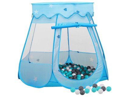 vidaXL Detský stan na hranie s 250 loptičkami modrý 102x102x82 cm
