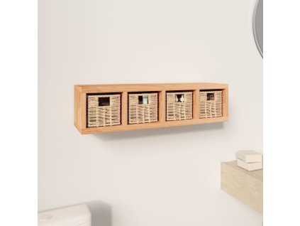 vidaXL Nástenná polica s košmi 62x18x16 cm masívny orech