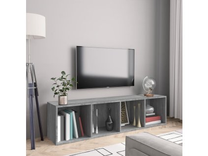 vidaXL Knižnica/TV skrinka sivá sonoma 143x30x36 cm spracované drevo