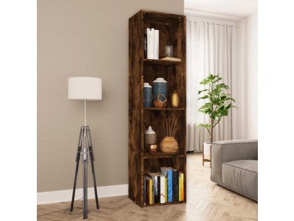 vidaXL Knižnica/TV skrinka dymový dub 36x30x143 cm spracované drevo