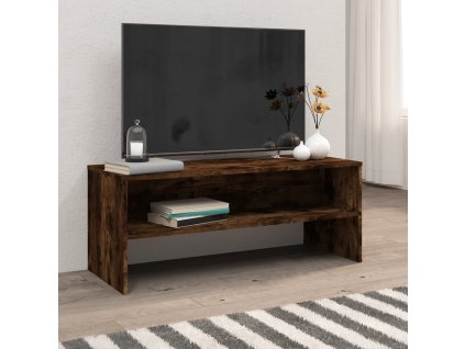 vidaXL TV skrinka dymový dub 100x40x40 cm spracované drevo