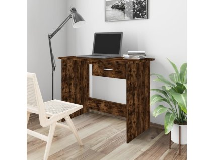 vidaXL Stôl dymový dub 100x50x76 cm spracované drevo