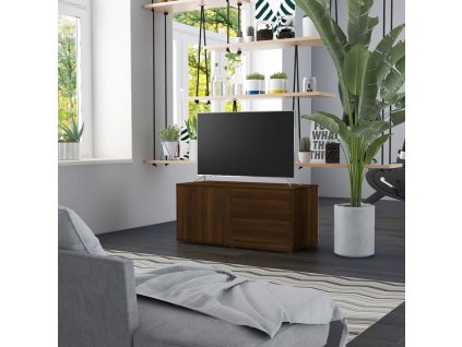 vidaXL TV skrinka hnedý dub 80x34x36 cm spracované drevo