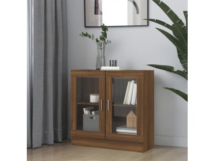 vidaXL Vitrína hnedý dub 82,5x30,5x80 cm spracované drevo