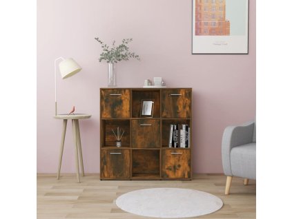 vidaXL Knižnica dymový dub 90x30x90 cm spracované drevo