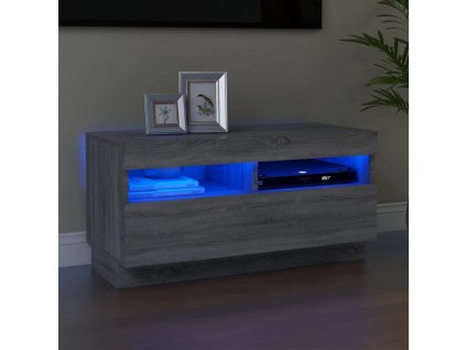 vidaXL TV skrinka s LED, sivý dub sonoma 80x35x40 cm