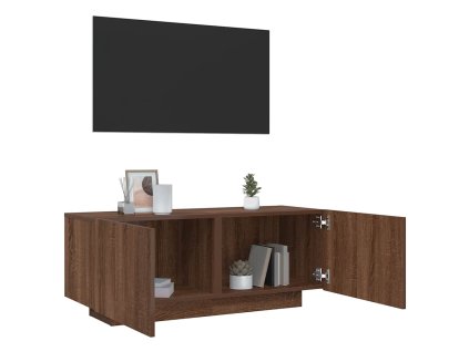 vidaXL TV skrinka hnedý dub 100x35x40 cm spracované drevo
