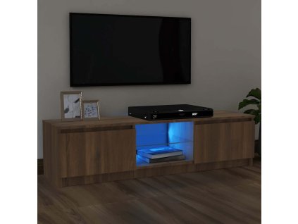 vidaXL TV skrinka s LED, hnedý dub 120x30x36 cm