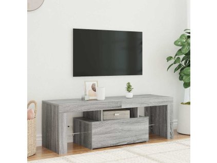 vidaXL TV skrinka s LED, sivý dub sonoma 120x35x40 cm