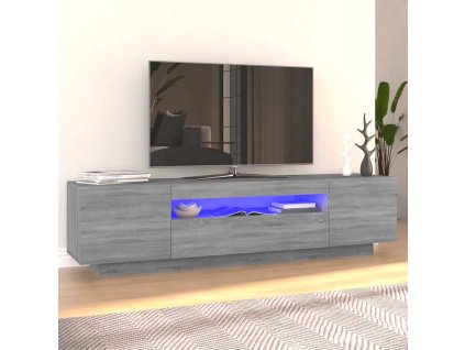 vidaXL TV skrinka s LED, sivý dub sonoma 160x35x40 cm