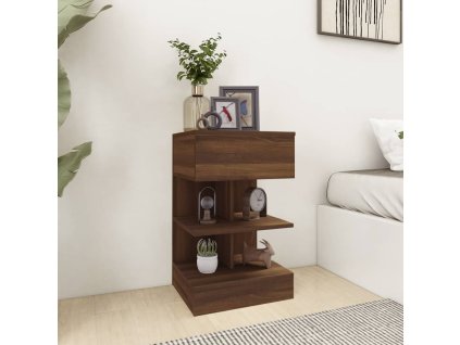 vidaXL Nočný stolík hnedý dub 40x35x65 cm spracované drevo