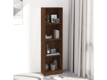 vidaXL 4-poschodová knižnica hnedý dub 40x24x143 cm spracované drevo