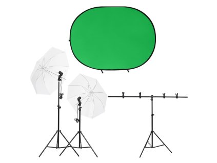 vidaXL Fotografické štúdiové vybavenie s osvetlením a pozadím
