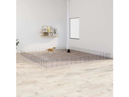 VidaXL 60-panelová klietka pre domáce zvieratá čierna 35x35 cm oceľ