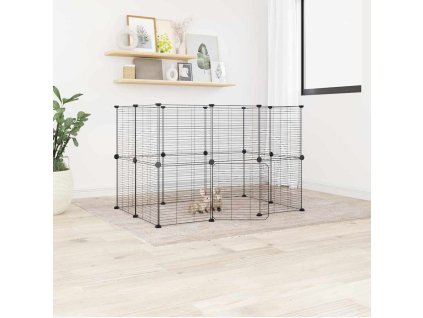 VidaXL 20-panelová klietka pre domáce zvieratá čierna 35x35 cm oceľ
