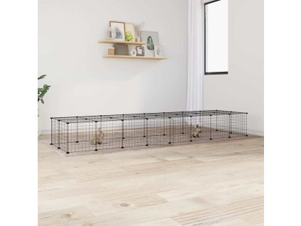 VidaXL 36-panelová klietka pre domáce zvieratá čierna 35x35 cm oceľ