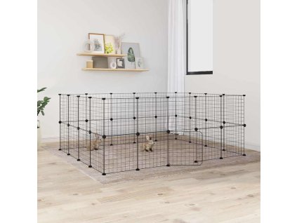 VidaXL 36-panelová klietka pre domáce zvieratá čierna 35x35 cm oceľ