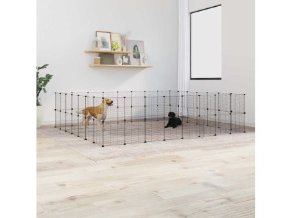 VidaXL 60-panelová klietka pre domáce zvieratá čierna 35x35 cm oceľ