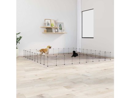 VidaXL 36-panelová klietka pre domáce zvieratá čierna 35x35 cm oceľ