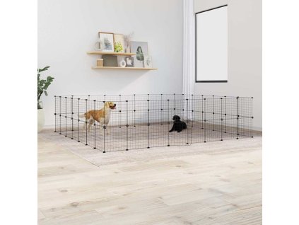 VidaXL 60-panelová klietka pre domáce zvieratá čierna 35x35 cm oceľ