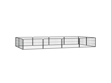 vidaXL Ohrádka pre psov 12 panelov čierna 100x50 cm práškovaná oceľ