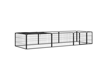 vidaXL Ohrádka pre psov 8 panelov čierna 100x50 cm práškovaná oceľ