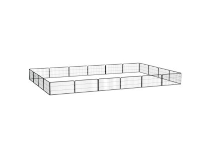 vidaXL Ohrádka pre psov 20 panelov čierna 100x50 cm práškovaná oceľ