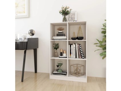 vidaXL Knižnica biela 70x33x110 cm borovicový masív