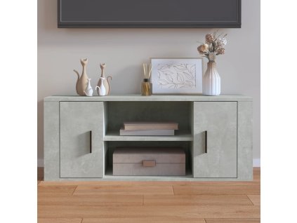 vidaXL TV skrinka betónová sivá 100x35x40 cm spracované drevo