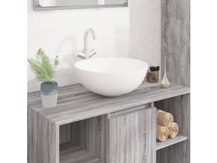 vidaXL Umývadlo biele 36x15 cm keramické okrúhle