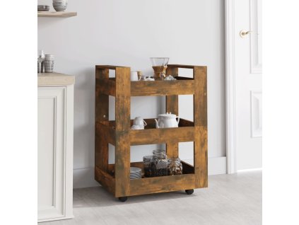 vidaXL Kuchynský vozík dymový dub 60x45x80 cm spracované drevo