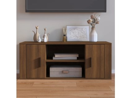 vidaXL TV skrinka hnedý dub 100x35x40 cm spracované drevo
