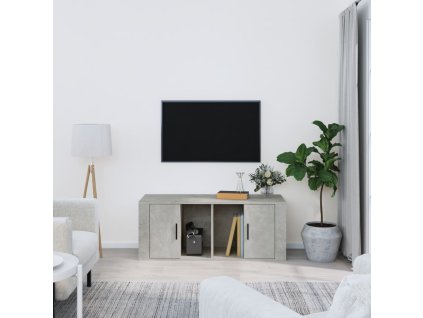 vidaXL TV skrinka betónová sivá 100x35x40 cm spracované drevo